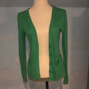Ann Taylor LOFT green cardigan